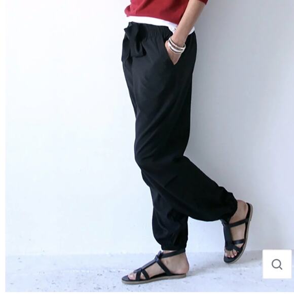 PASKHO SERENE - ULTRA COMFORTABLE PANTS IN BLACK NERO Travel Jogger Size Medium